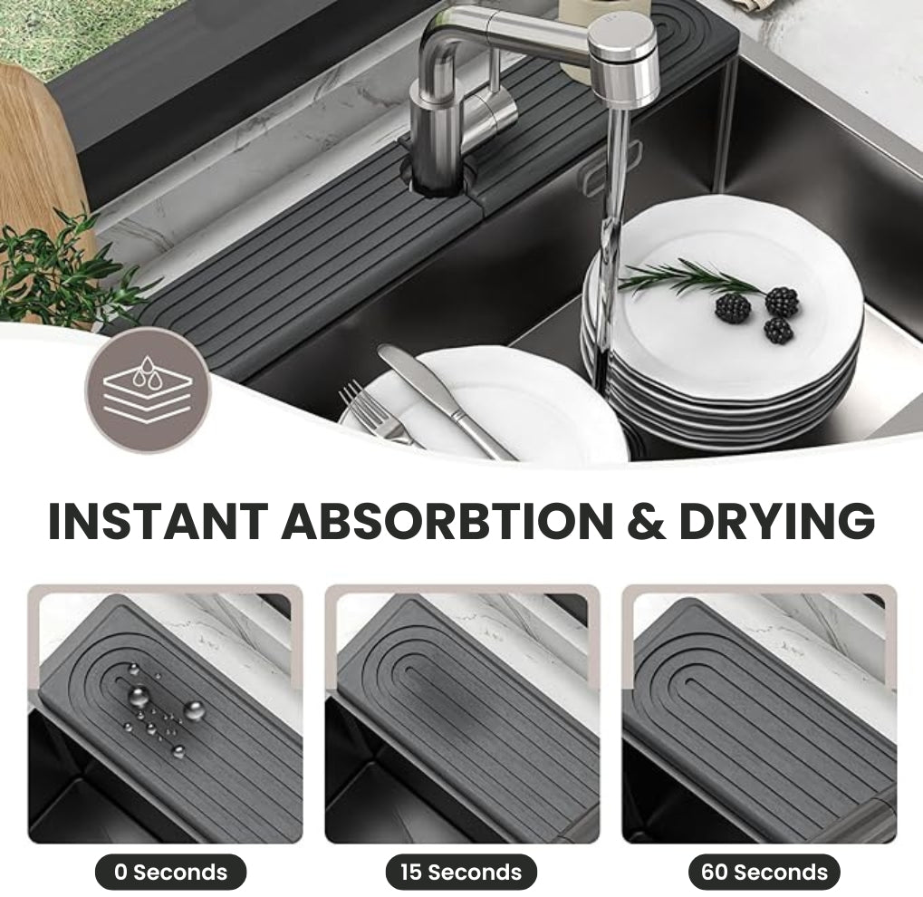 Quick Dry Stone Faucet Mat