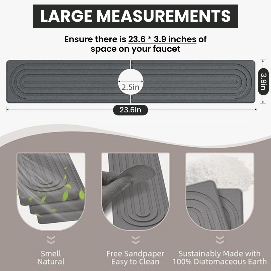 Quick Dry Stone Faucet Mat