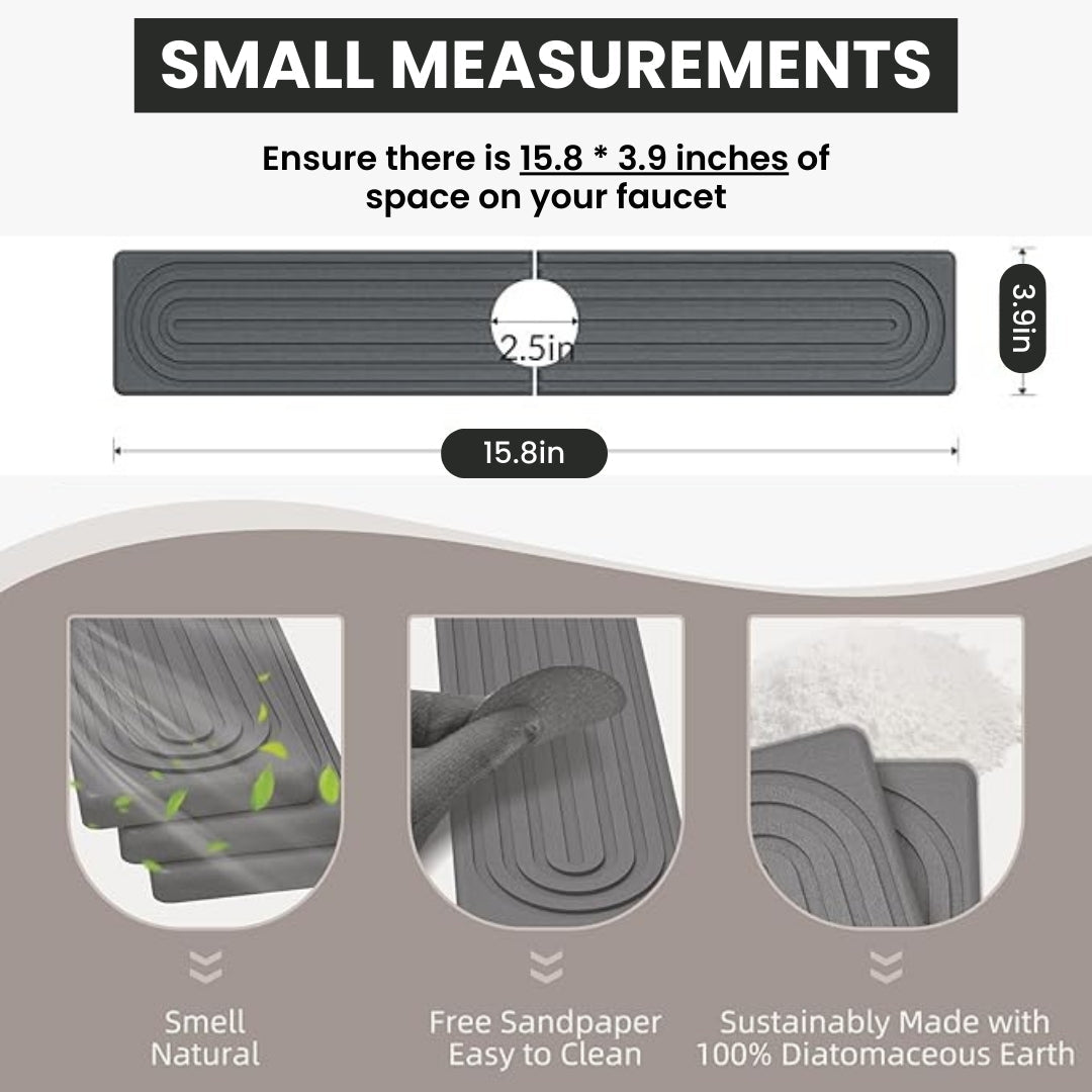 Quick Dry Stone Faucet Mat