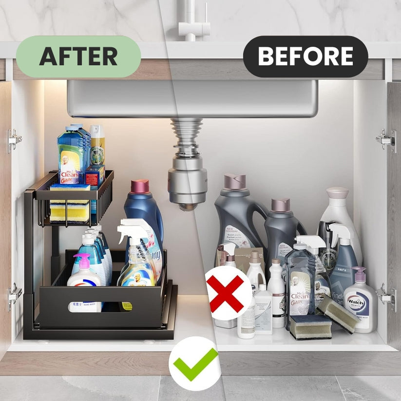L-Shaped Under Sink Organizer
